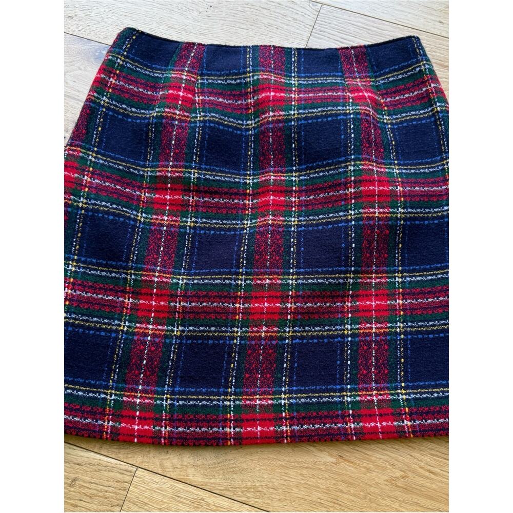 Talbots Petite Plaid A-Line Skirt Size 6P Red Blue Tartan NWOT - Picture 4 of 10